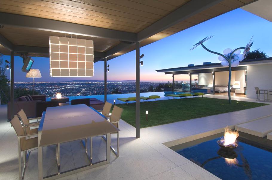 Outdoor With Pool And View In Hollywood Hills of California, USA