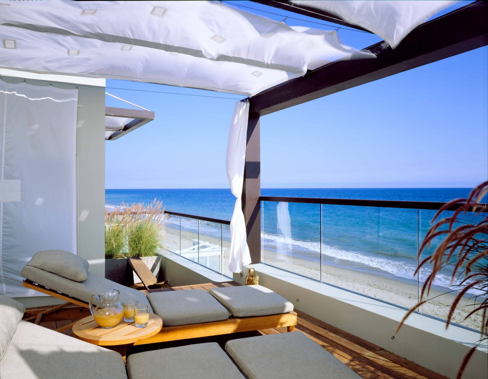Beach house terrace in Malibu
